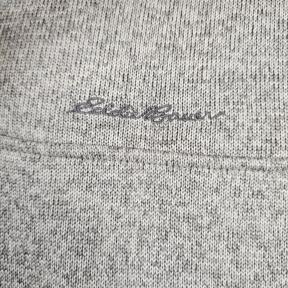 Eddie Bauer Pullover Mens Medium Radiator Fleece Mock Sweater Gray Snap Outdoors